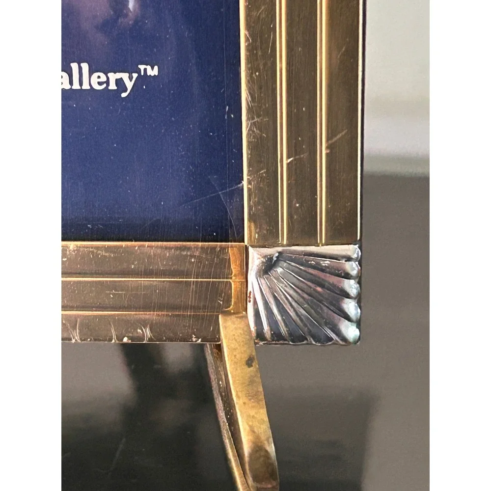 Regent Gallery Solid Brass 2x3 Two Tone Picture Frame Art Deco Style